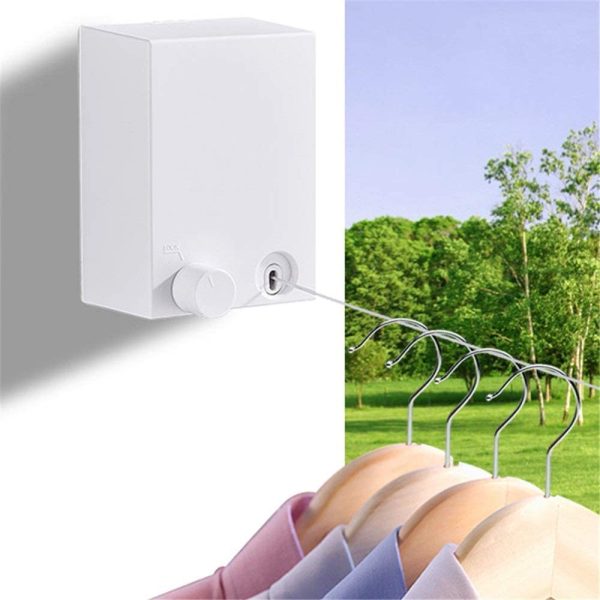 Abhsant Hot Retractable Indoor And Outdoor Clothes Wall Hanger Magic Drying Rack Balcony Bathroom Invisible Clothesline Wire Rope,drying String For Home Balcony Room Color