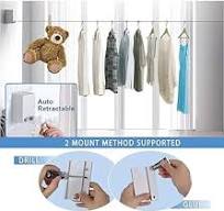 Abhsant Hot Retractable Indoor And Outdoor Clothes Wall Hanger Magic Drying Rack Balcony Bathroom Invisible Clothesline Wire Rope,drying String For Home Balcony Room Color