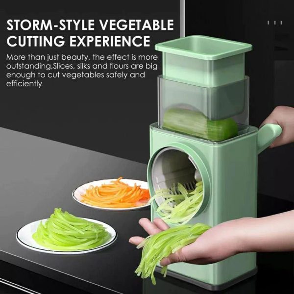 Vegetable Cutter Multifunctional Manual Rotary Cheese Grater Shredder – Wider Hopper Round Mandolin Drum Slicer Cutter For Kitchen (random Color )